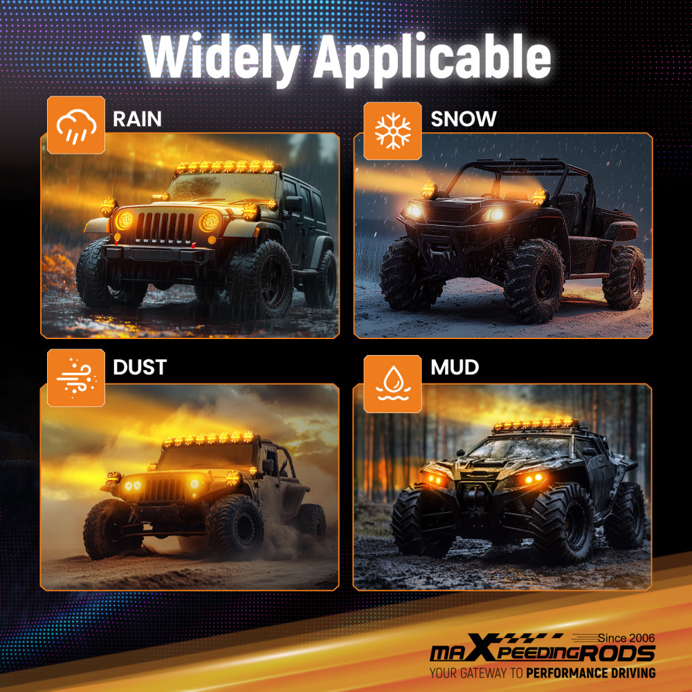 3.5 Round LED Light Covers For Maxpeedingrods Driving Light Pods Work Lights