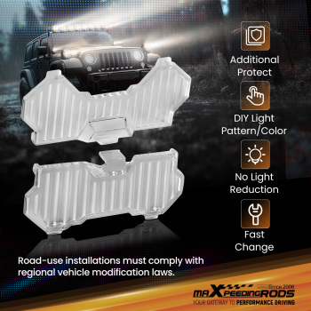 Round LED Light Shield For maXpeedingrods 3.5 Auxiliary Driving Lights Clear