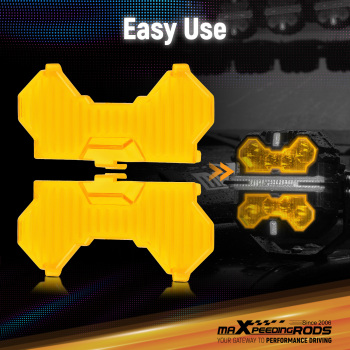 LED Pod Light Shield Cover For maXpeedingrods 3.5 Square Driving Lights Amber