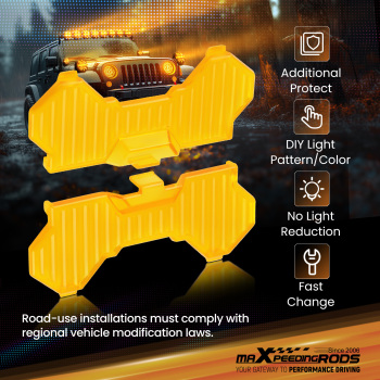 LED Pod Light Shield Cover For maXpeedingrods 3.5 Square Driving Lights Amber
