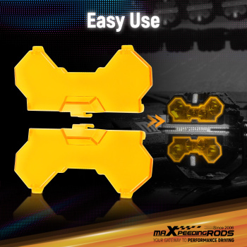 Amber Light Cover for maXpeedingrods 3.5 Square LED Driving Lights Waterproof