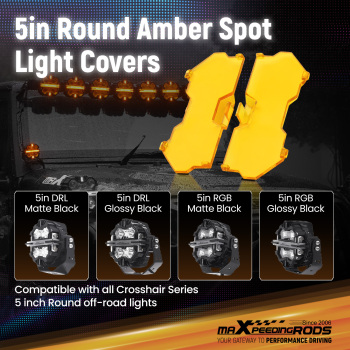 4x Light Cover Kit For maXpeedingrods 5 inch Round LED Driving Pods