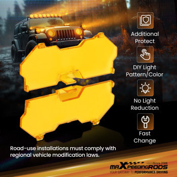 4x Light Cover Kit For maXpeedingrods 5 inch Round LED Driving Pods