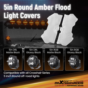 LED Light Pod Guards For maXpeedingrods 5inch Round Driving Lights Clear PC 4PCS