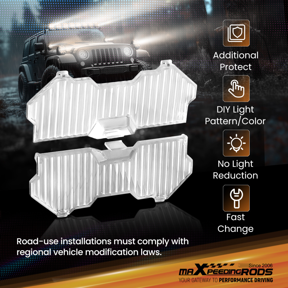 LED Light Pod Guards For maXpeedingrods 5inch Round Driving Lights Clear PC 4PCS