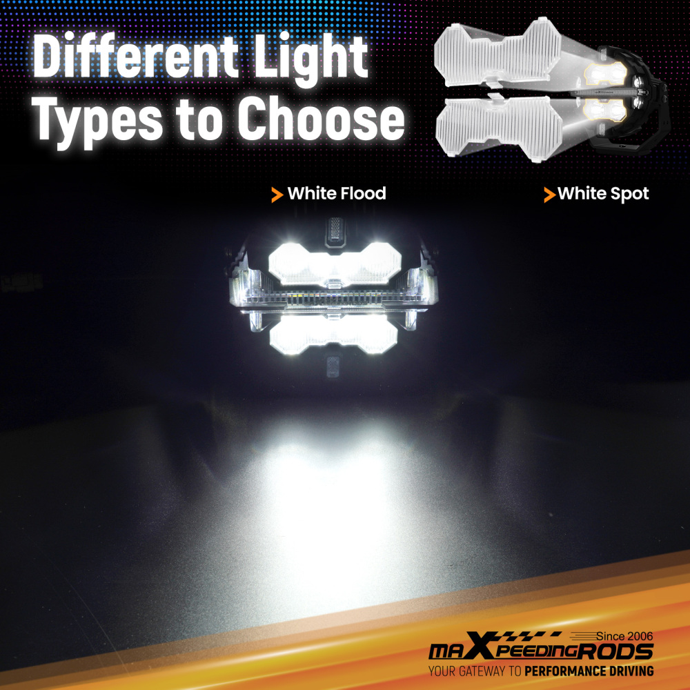 4Pcs 7inch Round LED Transparent Light Cover For Maxpeedingrods Driving Light