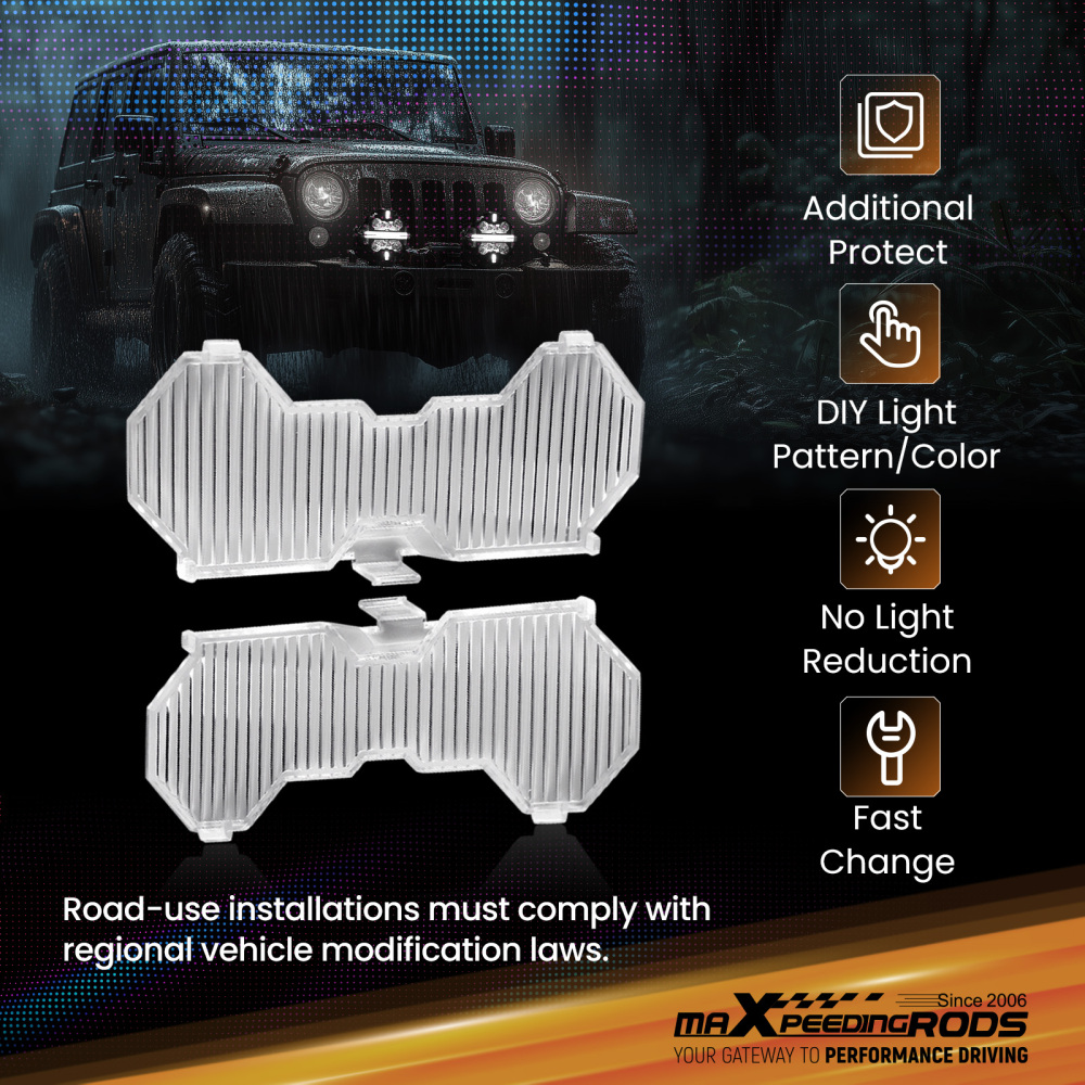 4Pcs 7inch Round LED Transparent Light Cover For Maxpeedingrods Driving Light