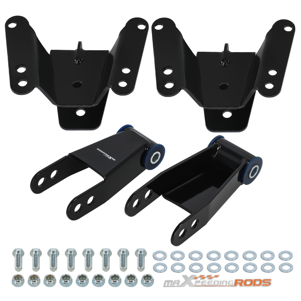 Lowering Drop Kit Rear 4 Hanger Shackle compatible for Chevy C10 1973-80 81-87 2WD