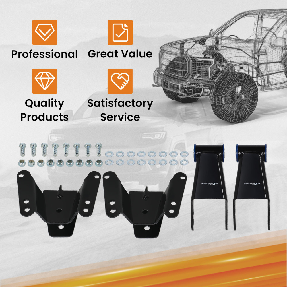 Lowering Drop Kit Rear 4 Hanger Shackle compatible for Chevy C10 1973-80 81-87 2WD