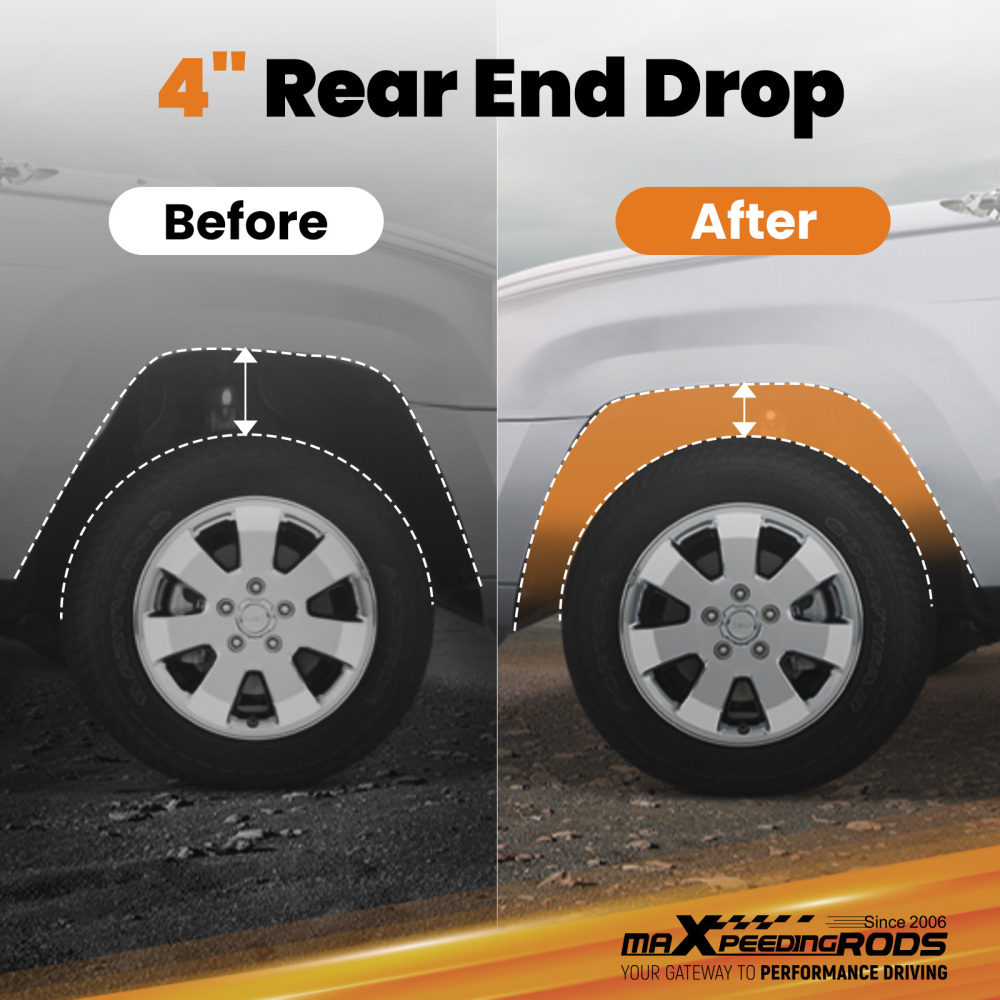 Drop Lowering Kit 4 Rear Drop Hanger compatible for GMC C10 1973-87 2WD