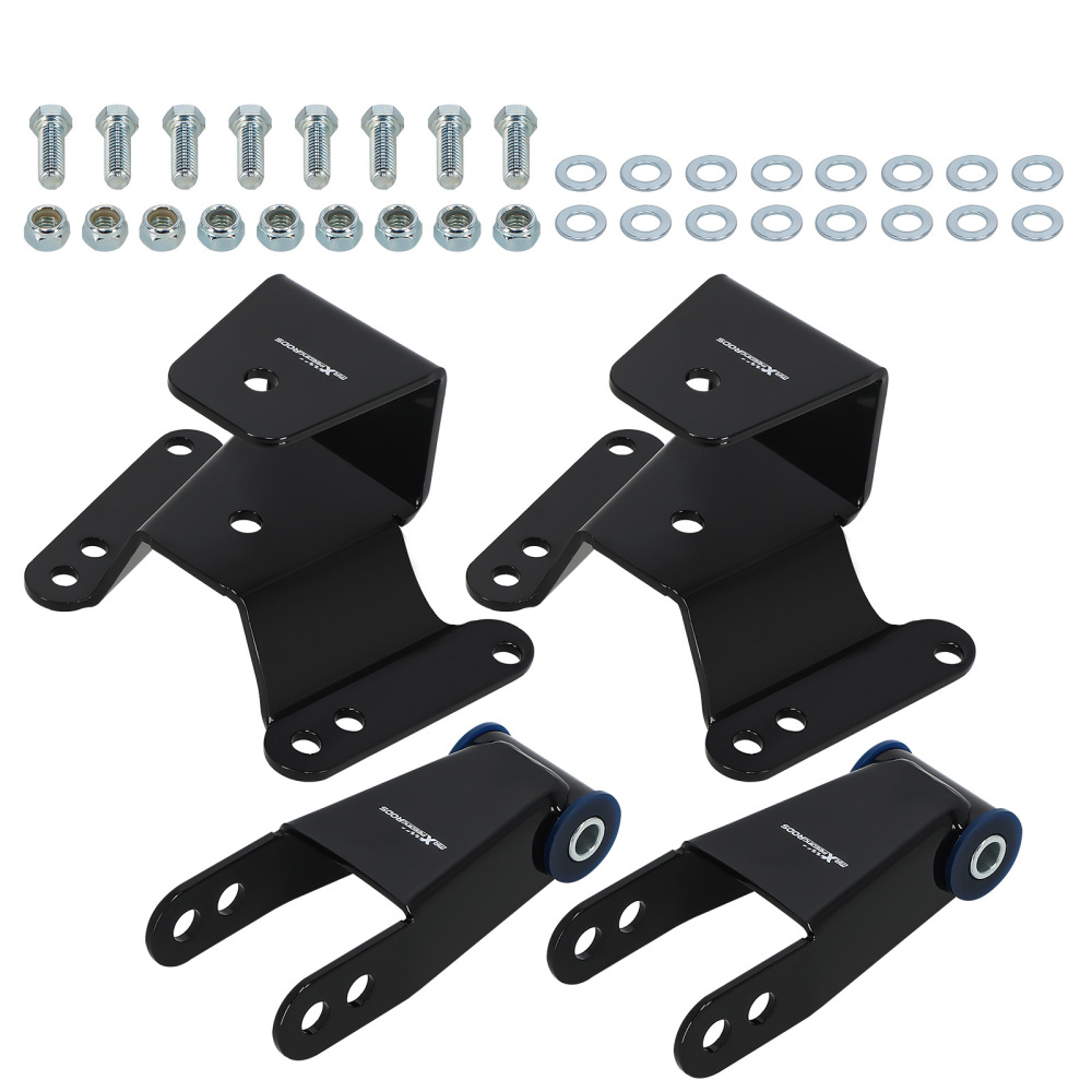 4 lowering shackles and hangers with C-notch compatible for GMC C1500 1973-1986 1987