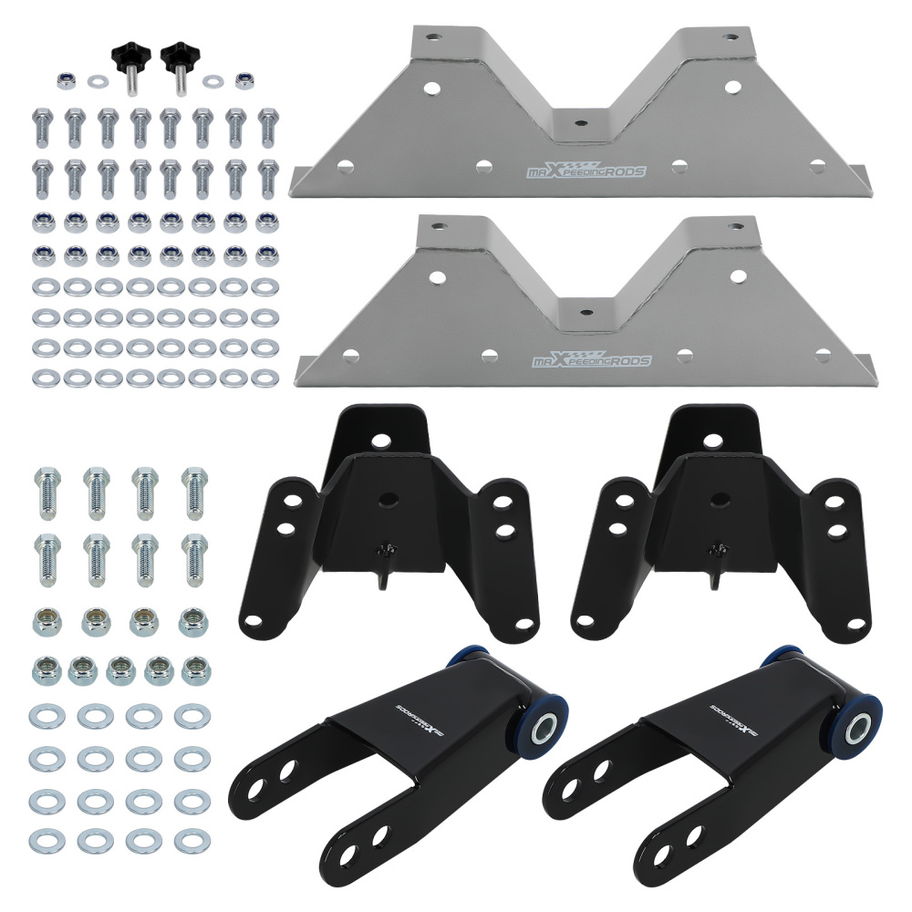 4 lowering shackles and hangers with C-notch compatible for GMC C1500 1973-1986 1987