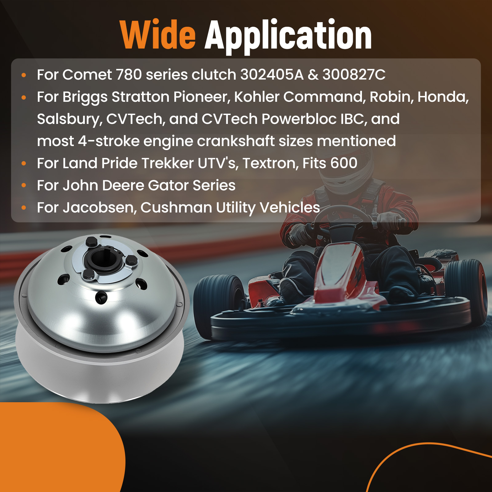 Primary Drive Clutch 1inch Bore 1/4 Keyway compatible for Comet
