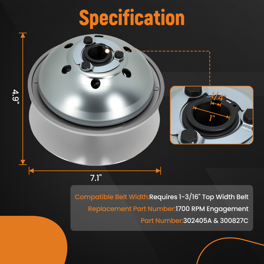 Primary Drive Clutch 1inch Bore 1/4 Keyway compatible for Comet 780 Series ATV UTV 300827C