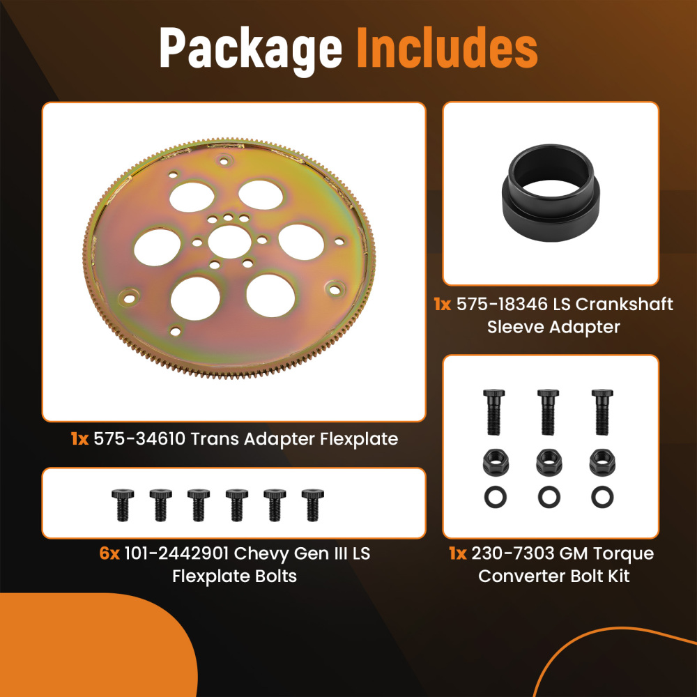 Flexplate AdapterBolts Kit for Gen lll LS1 LS6 LS2 5.3L 6.0L Engines Truck