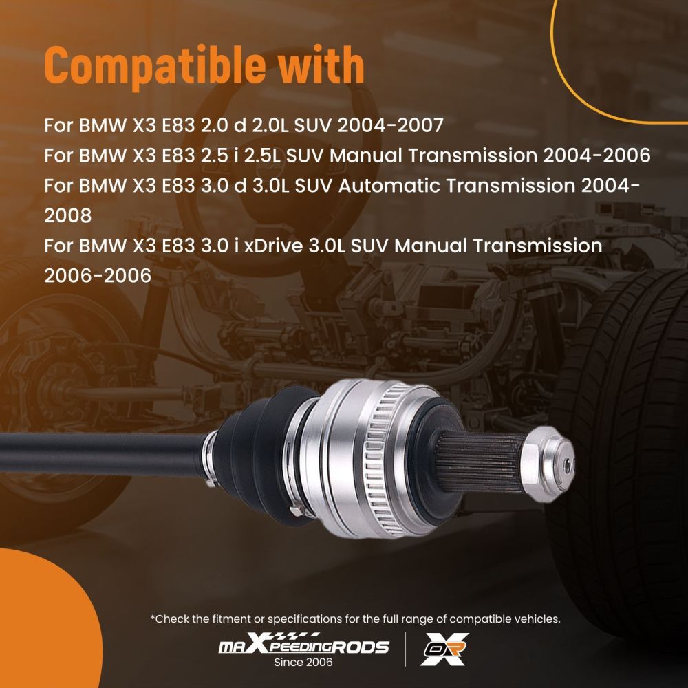 Albero CV Posteriore compatibile per BMW X3 E83 2.0d 2.5i 3.0d SUV 2004-2010 33203417391