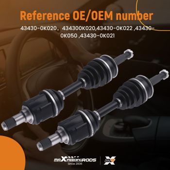 2 x Front CV Joint Axle Shaft for Hilux 4x4 05~15 GGN25 KUN25 KUN26 TGN26 SR5