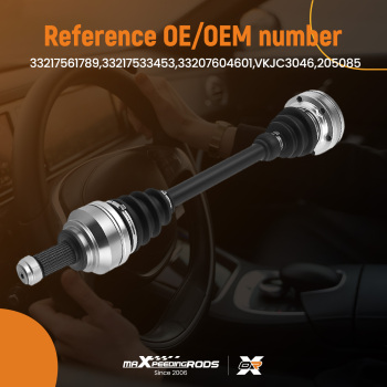 1x DriveShaft Rear Axle Left compatible for BMW 123d 330d 330xd 335d 330d xDrive 1 3 Series