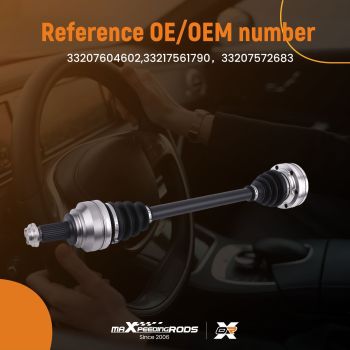 REAR DRIVESHAFT OFF/SIDE compatible for BMW 1-3 SERIES 123-325-330-335D 2004gt;2013