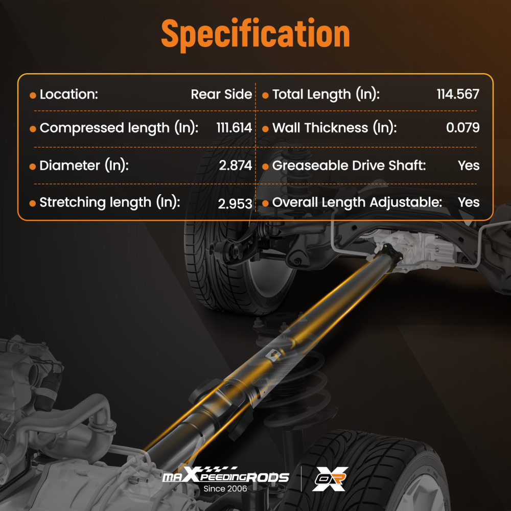Albero Cardanico L=2843mm compatibile per Mercedes Sprinter B906 compatibile per VW Crafter 2E A9064100106