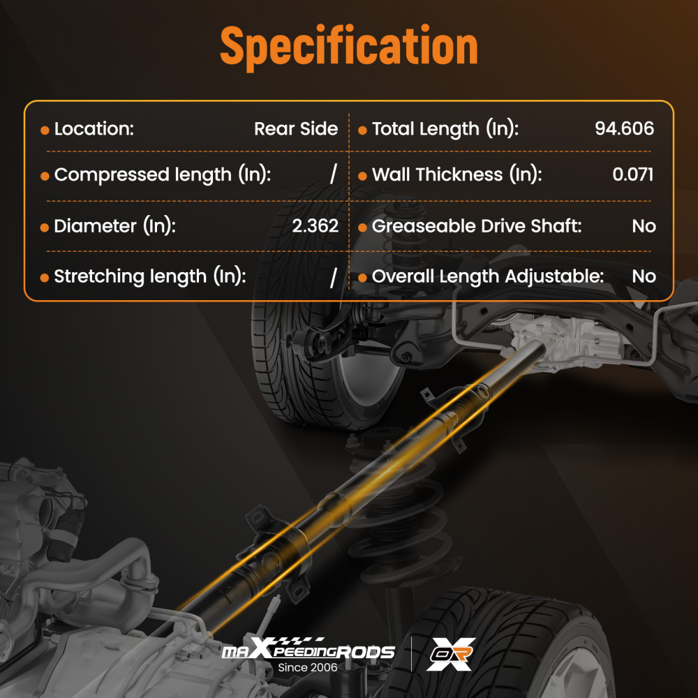 Rear propshaft for Mercedes-Benz Viano Vito Bus W639 2003-2014 A6394104006