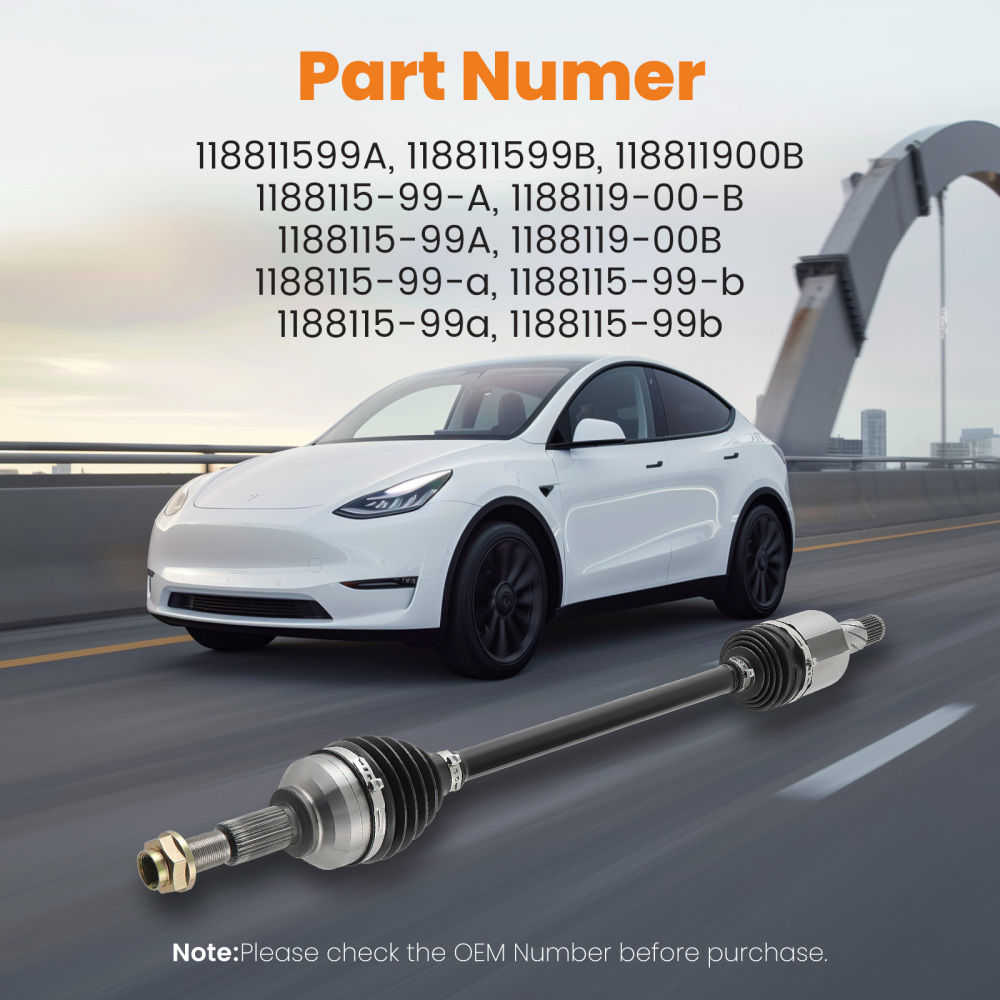 Front Halfshaft Driveshaft CV Axle Shaft compatible for Tesla Model Y 2020-2023 118811900B