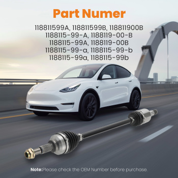 Front Halfshaft Driveshaft CV Axle Shaft compatible for Tesla Model Y 2020-2023 118811900B