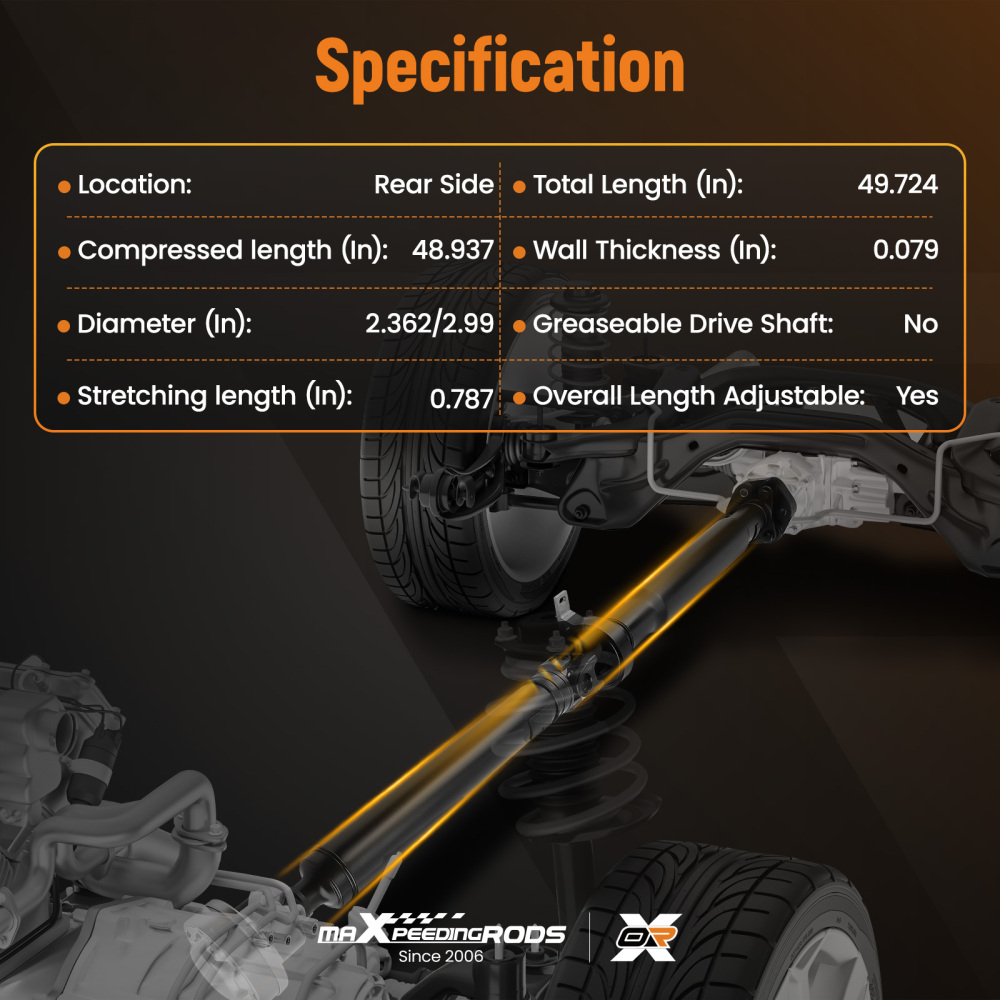 Albero di Trasmissione Cardanico compatibile per BMW X3 E83 2.0d 2.5i 3.0 26103402134 936385