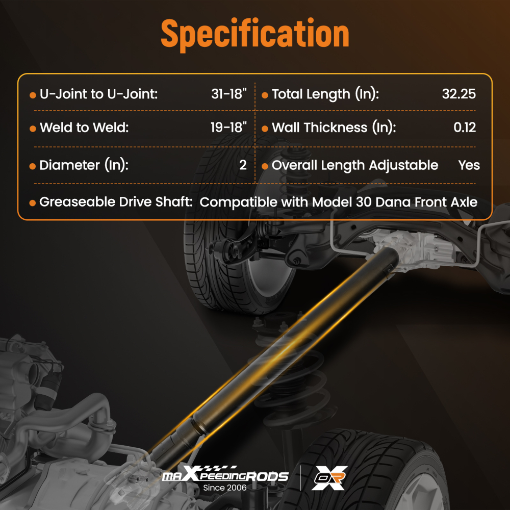 Front Driveshaft Prop Shaft Assembly compatible for Jeep Cherokee 4.0L 4WD Auto 1987-2001