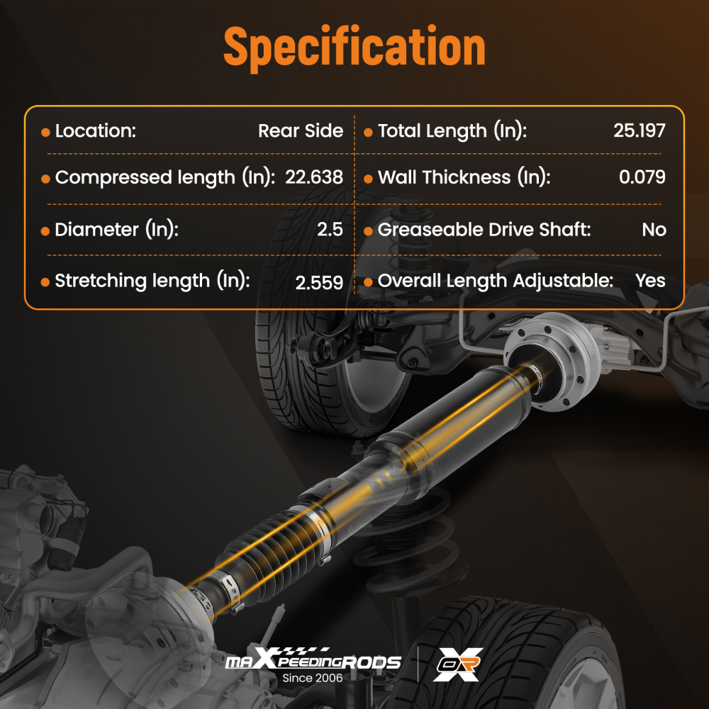 Rear Driveshaft Propshaft Assembly compatible for Jeep Wrangler 3.6L 2012-2018 Manual Trans