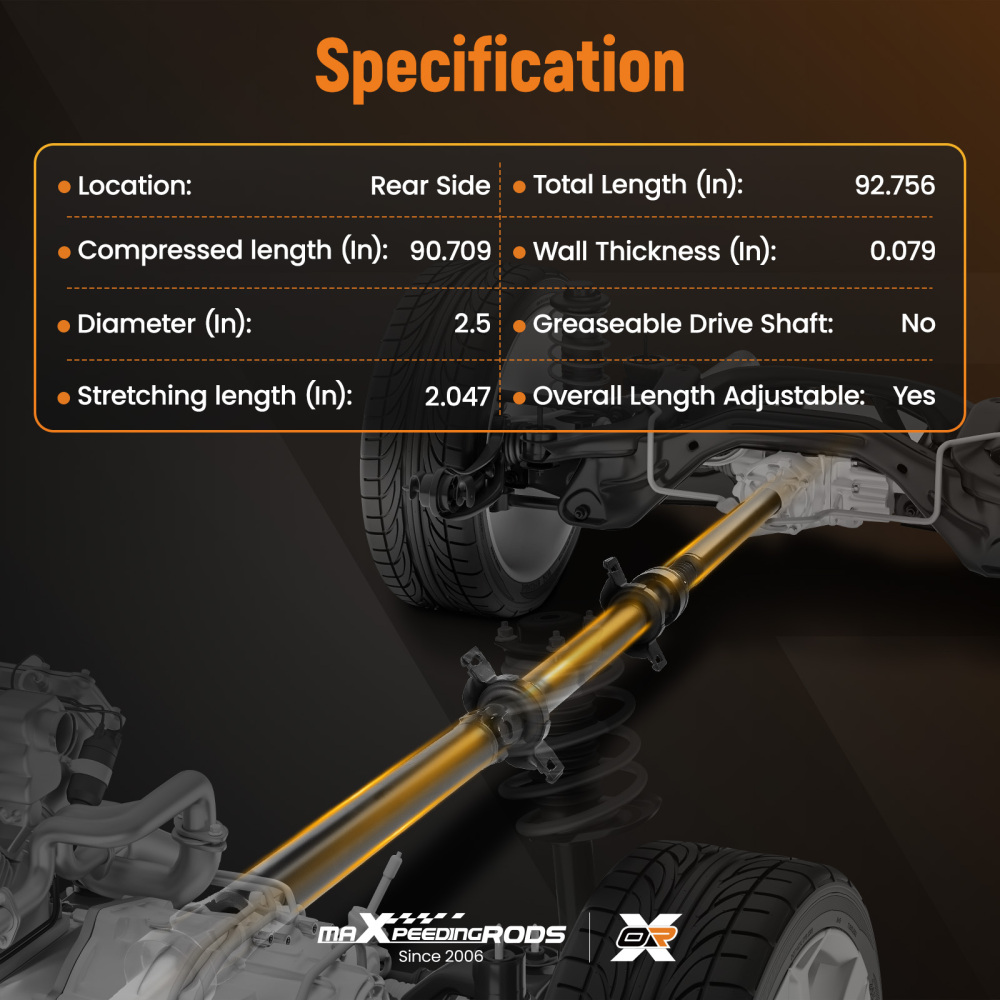 Rear Propshaft Driveshaft compatible for Toyota Highlander 2.7L 3.3L 3.5L 2008-2014 65-5006