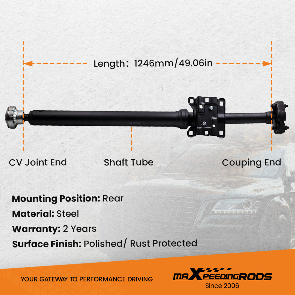 Compatible for Vw Touareg compatible for Audi Q7 Rear Propshaft Driveshaft and Bearing 7l0521102 7l6521102g 