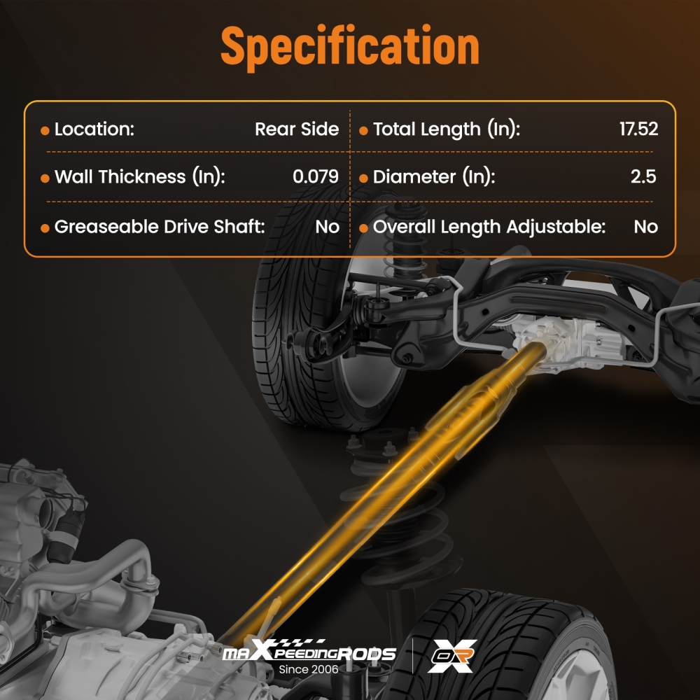 Rear Driveshaft PropShaft Assembly compatible for Jeep Wrangler 1997-2006 4.0L 4WD 936-075