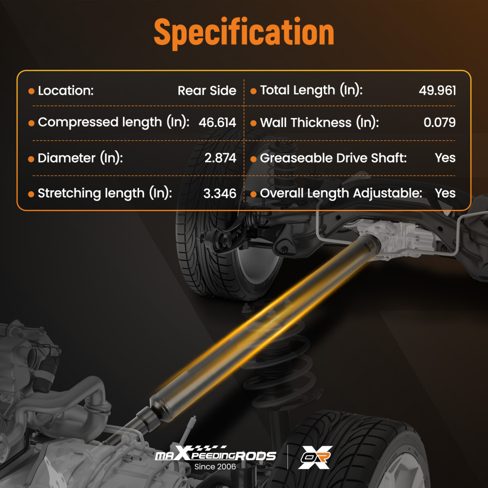 Rear Driveshaft Propshaft Assembly compatible for Jeep Grand Cherokee Commander 52853006AB