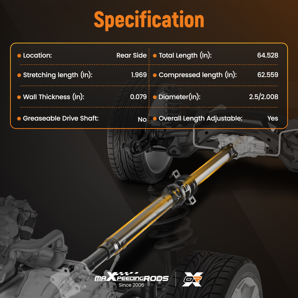 Rear Driveshaft Cardan Shaft Assembly compatible for Cadillac CTS 2004-2007 Automatic Trans
