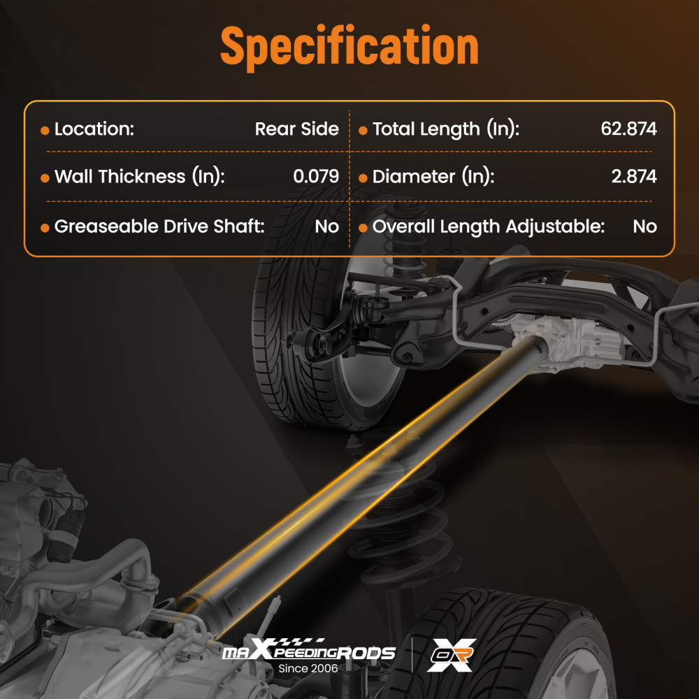 Rear Driveshaft Assembly compatible for Dodge Ram 1500 2002-2008 2-Door RWD 52105926AA