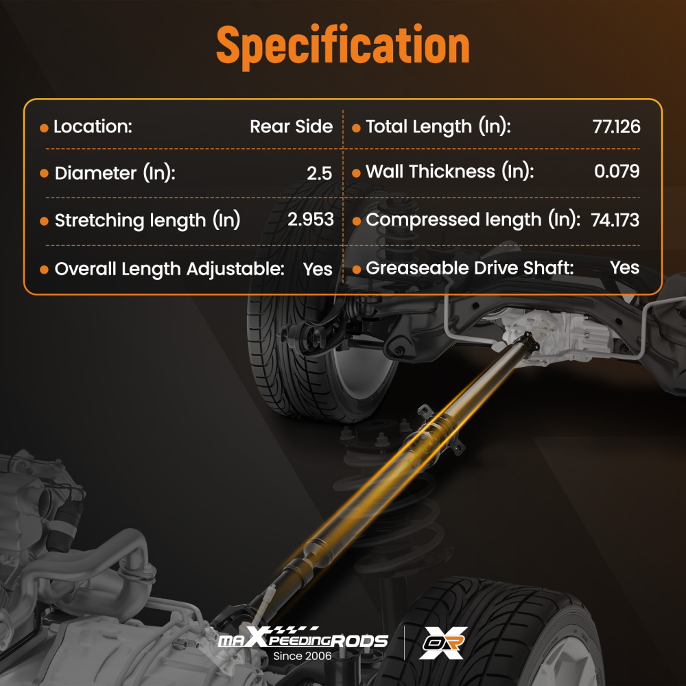 Rear Driveshaft Prop Shaft Assembly compatible for Toyota Tacoma Pre Runner 2.7L 1998-2004