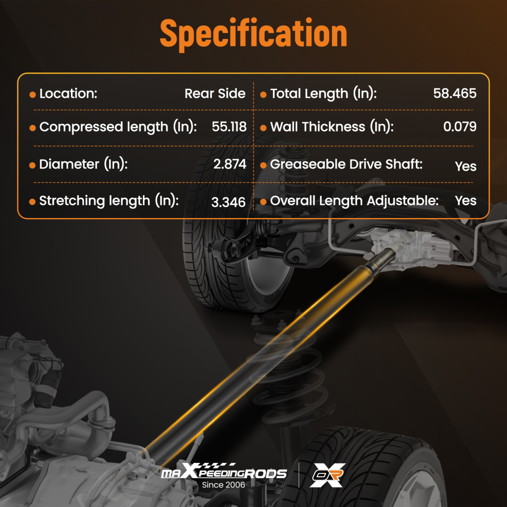 Rear Driveshaft Prop Shaft compatible for Toyota Tacoma Standard Cab Pickup 2.7L 1999-2004