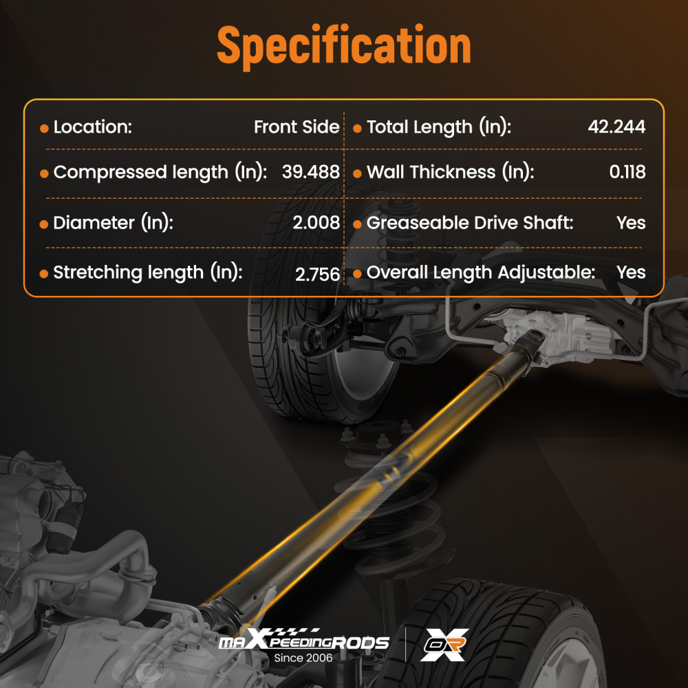Front Driveshaft Prop Shaft compatible for Jeep Wrangler TJ 4.0L 4WD Manual Trans 1997-2002