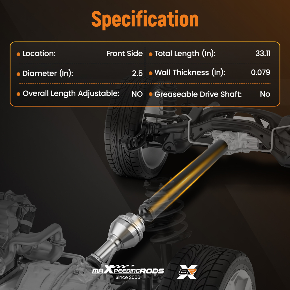 Driveshaft Prop Shaft Assembly Front compatible for Ram 1500 4WD Cab Pickup 12-17 938-090