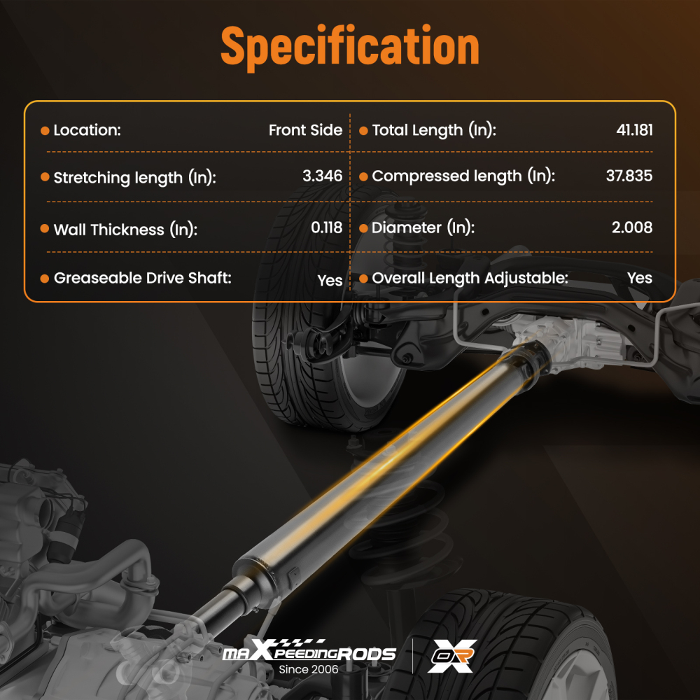 Front Drive Shaft Assembly compatible for Jeep Wrangler 4.0L l6 Automatic Trans 1997-2002