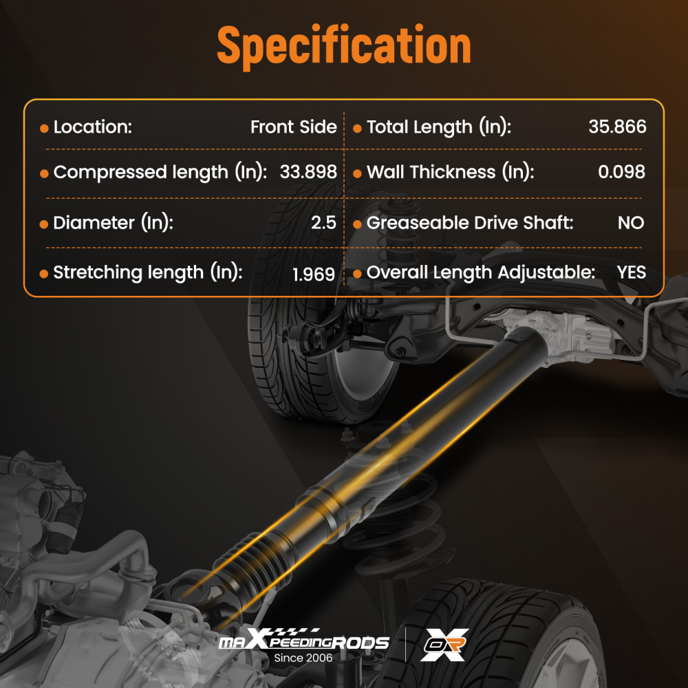 Driveshaft Prop Shaft Assembly Front compatible for Dodge Ram 2500 3500 4WD Manual Trans.