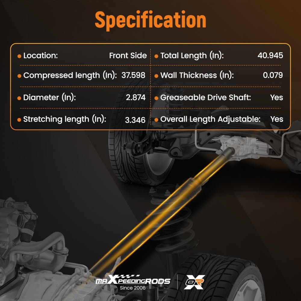 Front Driveshaft Assembly compatible for Ford F-250 F-350 F-450 F-550 2002-2010 4WD 938-301