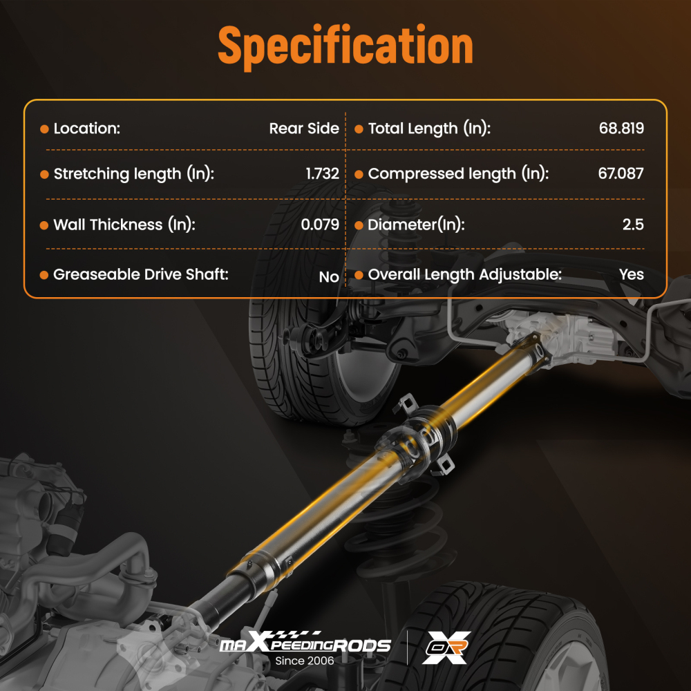 Rear Driveshaft compatible for Subaru Outback H4 2.5L 2013-2014 AWD Automatic CVT Trans.