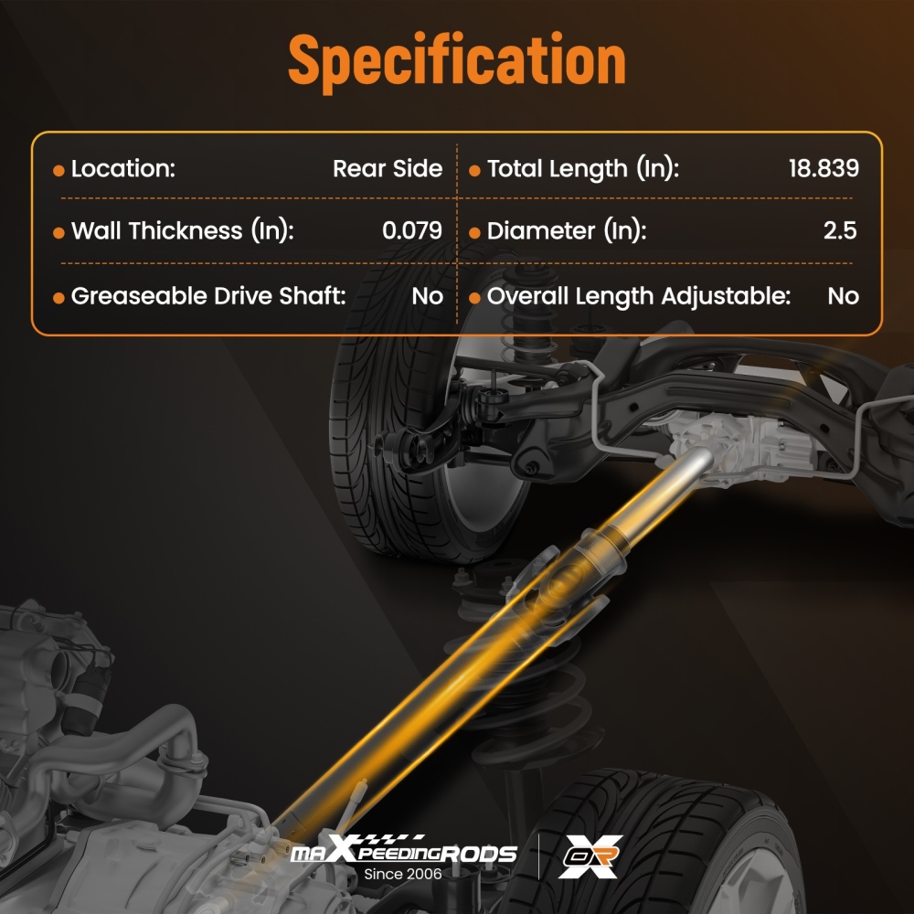 Rear Driveshaft Propshaft Assy compatible for Jeep Wrangler YJ 1987-1993 4.0L 4.2L Manual