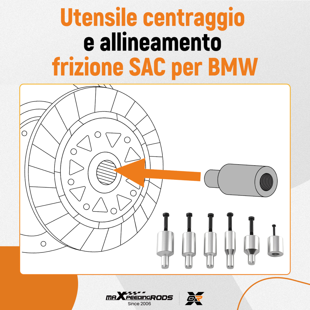 6 Pezzi Attrezzo Centraggio Frizione SAC compatibile per BMW Installazione Semplice Acciaio