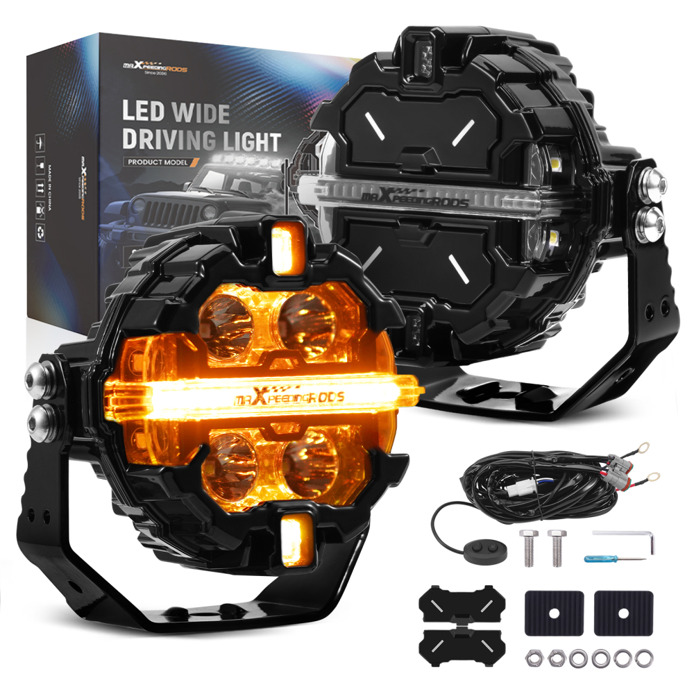 LED Pod Light Kit For UTV ATV 3.5 Round 160W Spot RGB DRL IP68 compatibile per White 6000K 12V