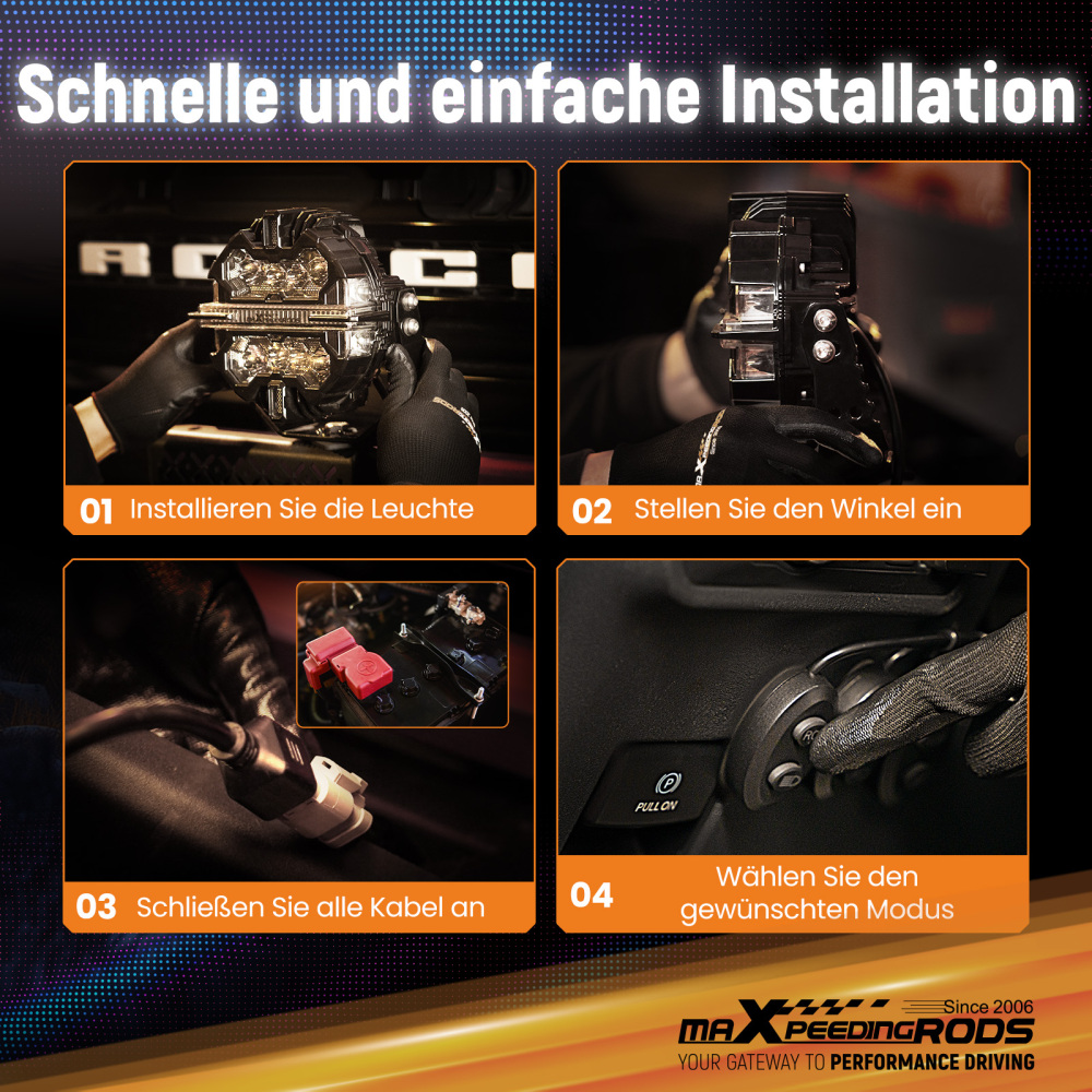 LED Pod Light Kit For UTV ATV 3.5 Round 160W Spot RGB DRL IP68 compatibile per White 6000K 12V