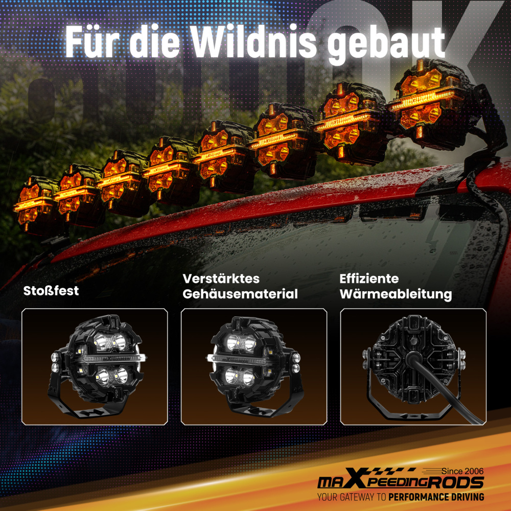 LED Pod Light Kit For UTV ATV 3.5 Round 160W Spot RGB DRL IP68 compatibile per White 6000K 12V