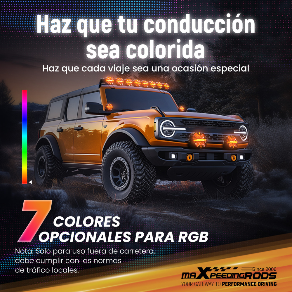 LED Pod Light Kit For UTV ATV 3.5 Round 160W Spot RGB DRL IP68 compatibile per White 6000K 12V